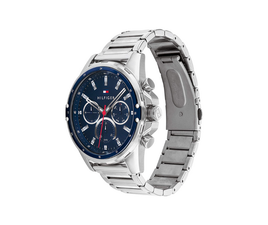 Tommy Hilfiger Cronógrafo Deportivo Azul y Plata (1791228)